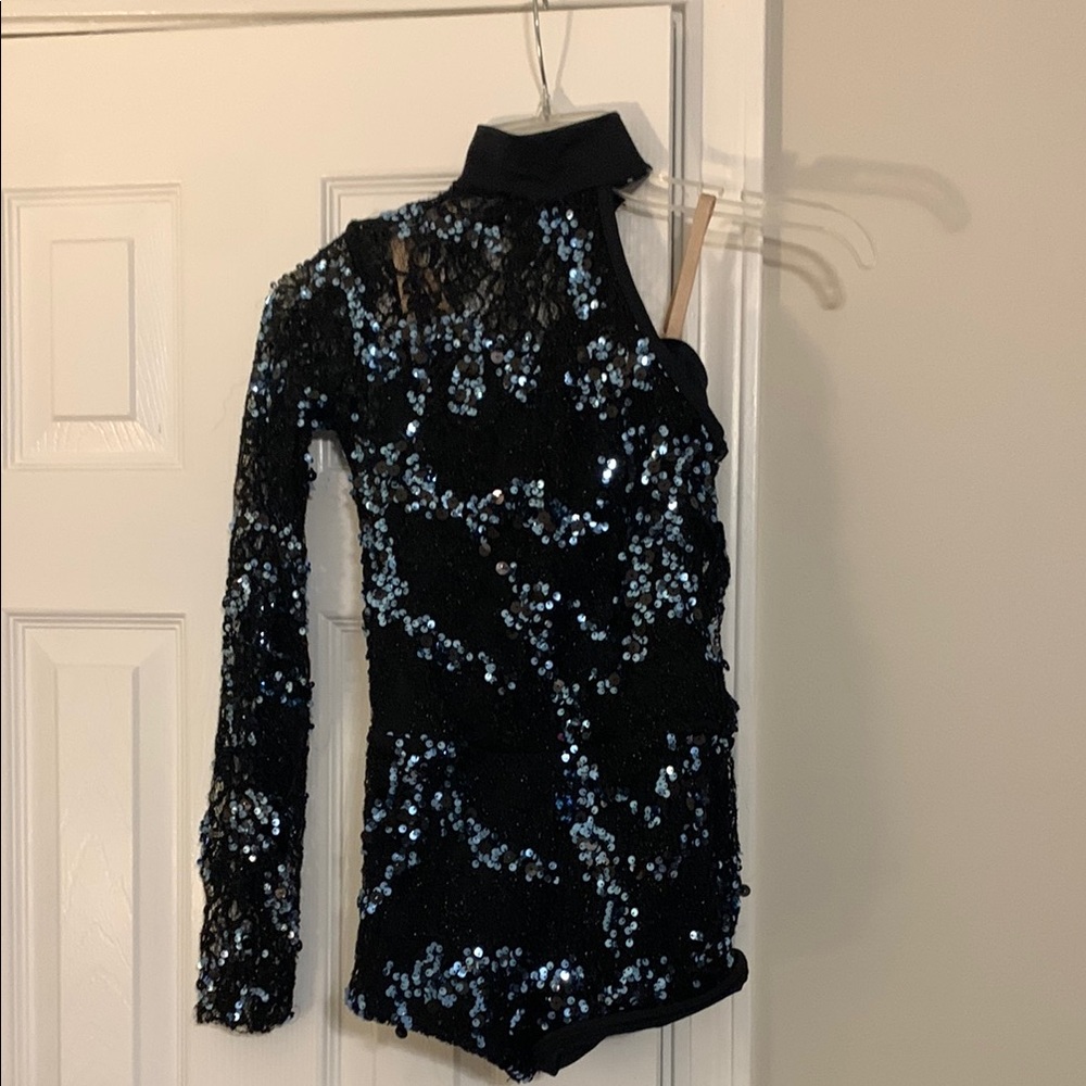 Black and Blue Sequin Dance Costume